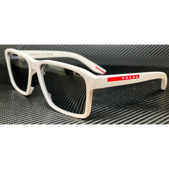 Prada White Rubber Mens 58mm Sunglasses - Picture 1 of 4